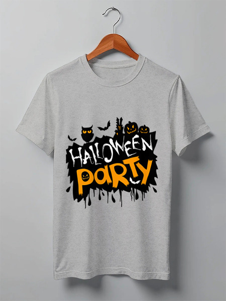 Заказать мужскую футболку в Москве. Футболка классическая Halloween от denis01001 - готовые дизайны и нанесение принтов.