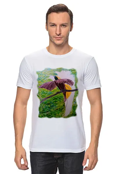 Заказать мужскую футболку в Москве. Футболка классическая Малая райская птица от veatim@yandex.ru - готовые дизайны и нанесение принтов.