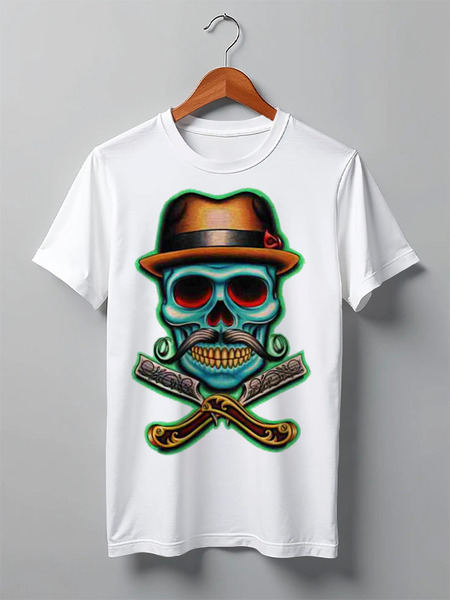Заказать мужскую футболку в Москве. Футболка классическая Skull Art от Leichenwagen - готовые дизайны и нанесение принтов.