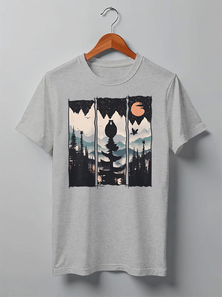Заказать мужскую футболку в Москве. Футболка классическая Bear Owl от oneredfoxstore@gmail.com - готовые дизайны и нанесение принтов.
