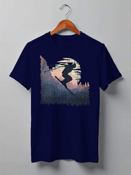 Заказать мужскую футболку в Москве. Футболка классическая Ski Ride от oneredfoxstore@gmail.com - готовые дизайны и нанесение принтов.