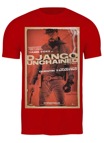 Заказать мужскую футболку в Москве. Футболка классическая Django Unchained - Jame Foxx  от KinoArt - готовые дизайны и нанесение принтов.