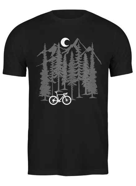 Заказать мужскую футболку в Москве. Футболка классическая Moon and Bike от oneredfoxstore@gmail.com - готовые дизайны и нанесение принтов.