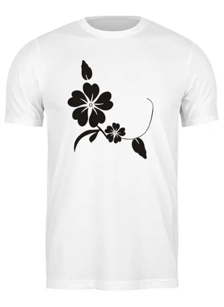 Заказать мужскую футболку в Москве. Футболка классическая черный цветок от nikol - готовые дизайны и нанесение принтов.