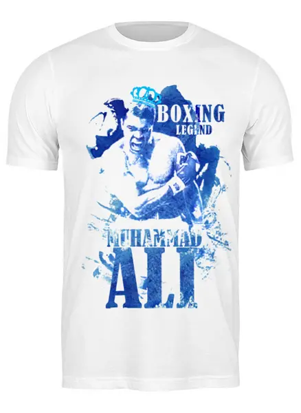 Заказать мужскую футболку в Москве. Футболка классическая легенды бокса:мухамед али от 2510 - готовые дизайны и нанесение принтов.