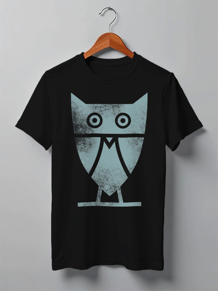Заказать мужскую футболку в Москве. Футболка классическая Owl Here от oneredfoxstore@gmail.com - готовые дизайны и нанесение принтов.