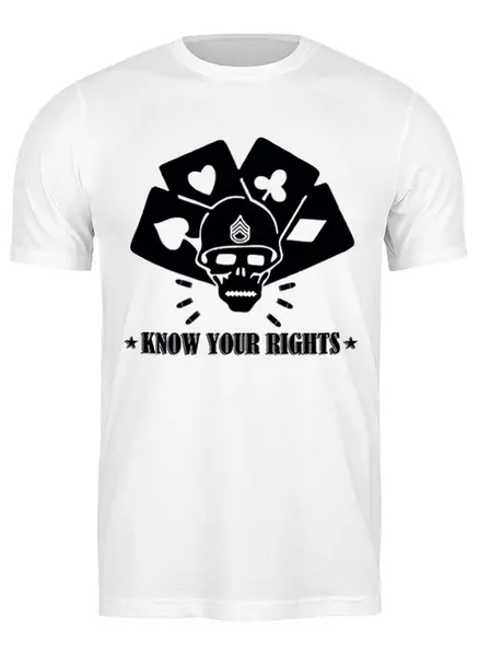 Заказать мужскую футболку в Москве. Футболка классическая Know your rights от Kostya  - готовые дизайны и нанесение принтов.