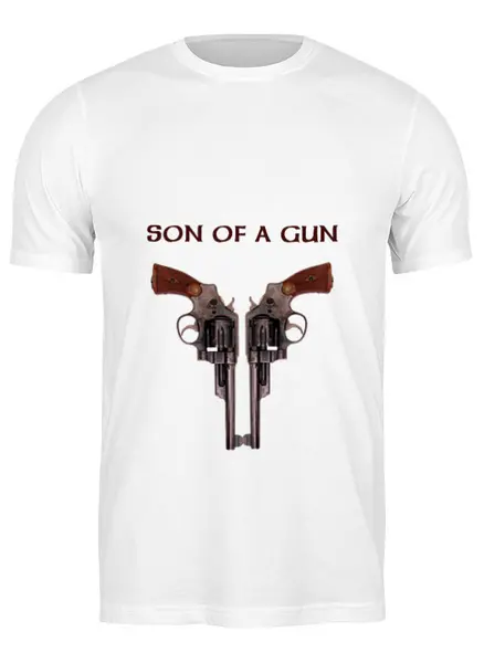 Заказать мужскую футболку в Москве. Футболка классическая THE GUN от gent777 - готовые дизайны и нанесение принтов.