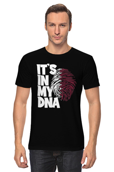 Заказать мужскую футболку в Москве. Футболка классическая ДНК - Катар от skynatural - готовые дизайны и нанесение принтов.