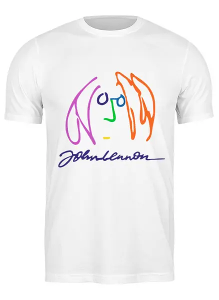 Заказать мужскую футболку в Москве. Футболка классическая Джон Леннон от geekbox - готовые дизайны и нанесение принтов.