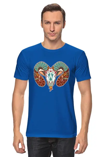 Заказать мужскую футболку в Москве. Футболка классическая Овен - Aries от trend - готовые дизайны и нанесение принтов.