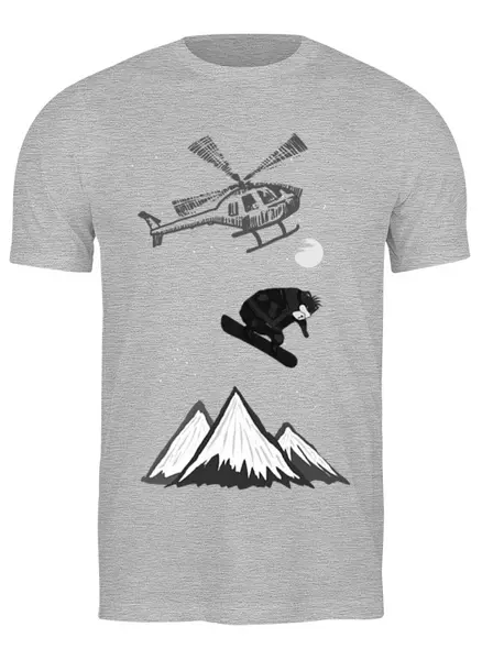 Заказать мужскую футболку в Москве. Футболка классическая Bad Bear Snowboarder от oneredfoxstore@gmail.com - готовые дизайны и нанесение принтов.