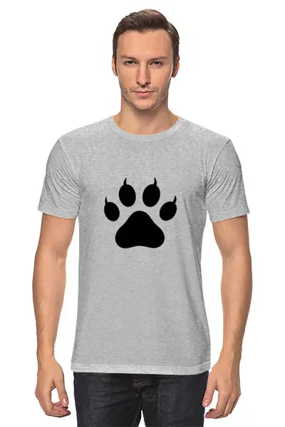 Заказать мужскую футболку в Москве. Футболка классическая Кошачья лапка от T-shirt print  - готовые дизайны и нанесение принтов.