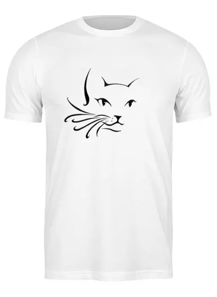 Заказать мужскую футболку в Москве. Футболка классическая Кошка от Виктор Гришин - готовые дизайны и нанесение принтов.