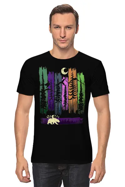 Заказать мужскую футболку в Москве. Футболка классическая Bear Here от oneredfoxstore@gmail.com - готовые дизайны и нанесение принтов.