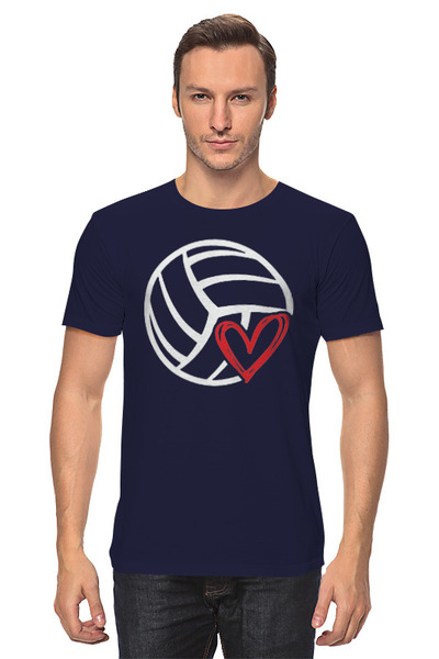 Заказать мужскую футболку в Москве. Футболка классическая Люблю волейбол от skynatural - готовые дизайны и нанесение принтов.