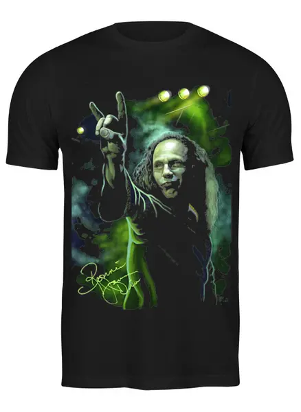 Заказать мужскую футболку в Москве. Футболка классическая Ronnie James Dio от Fedor - готовые дизайны и нанесение принтов.