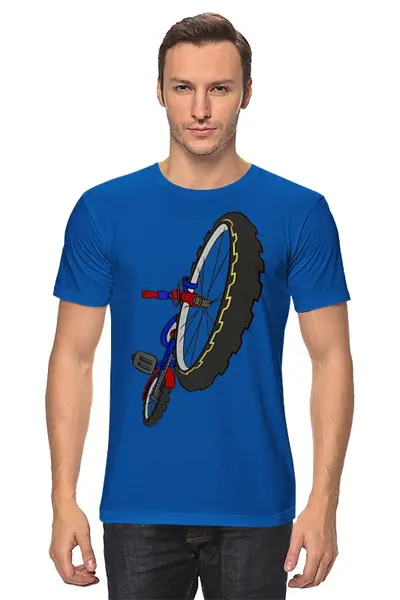 Заказать мужскую футболку в Москве. Футболка классическая Велосипед от valezar - готовые дизайны и нанесение принтов.