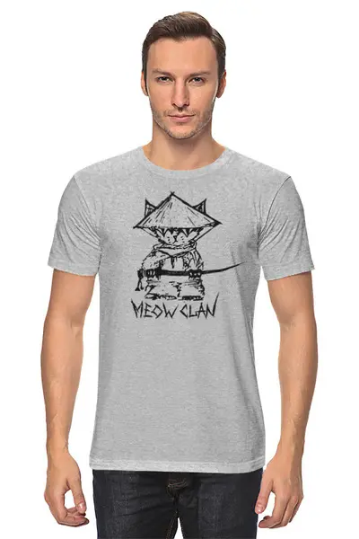 Заказать мужскую футболку в Москве. Футболка классическая Meow-Tang Clan от oneredfoxstore@gmail.com - готовые дизайны и нанесение принтов.