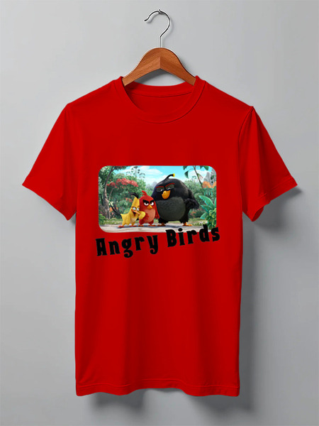 Заказать мужскую футболку в Москве. Футболка классическая Angry Birds от nastya500001@mail.ru - готовые дизайны и нанесение принтов.