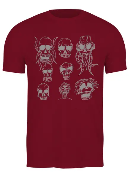 Заказать мужскую футболку в Москве. Футболка классическая Skulls от oneredfoxstore@gmail.com - готовые дизайны и нанесение принтов.