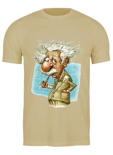 Заказать мужскую футболку в Москве. Футболка классическая Эйнштейн  от ПРИНТЫ ПЕЧАТЬ  - готовые дизайны и нанесение принтов.