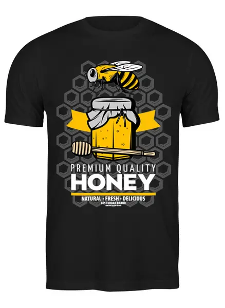 Заказать мужскую футболку в Москве. Футболка классическая HONEY Premium Quality от Юрий Чингаев - готовые дизайны и нанесение принтов.