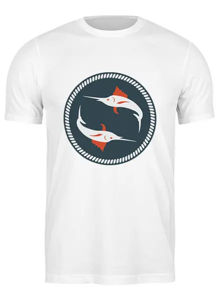 Заказать мужскую футболку в Москве. Футболка классическая Рыба-Парусник от BeliySlon - готовые дизайны и нанесение принтов.
