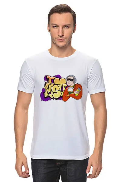 Заказать мужскую футболку в Москве. Футболка классическая Т1 I Love MSU (Purple) от AR Print - готовые дизайны и нанесение принтов.