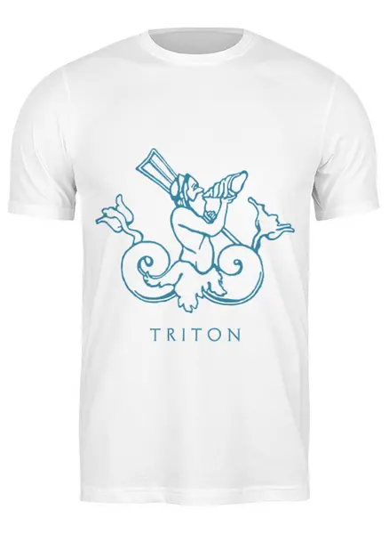 Заказать мужскую футболку в Москве. Футболка классическая Тритон от BeliySlon - готовые дизайны и нанесение принтов.