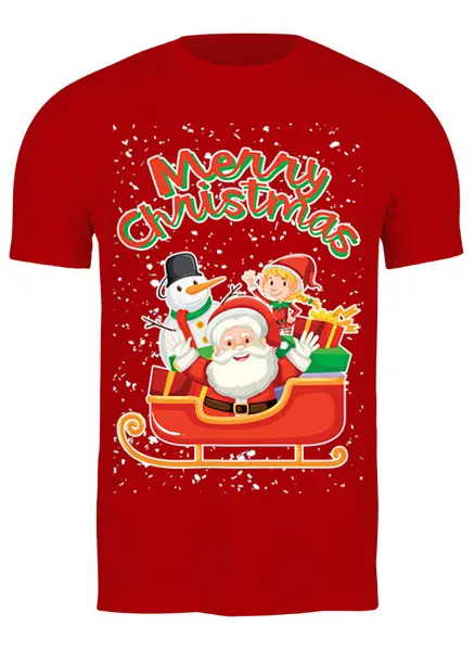 Заказать мужскую футболку в Москве. Футболка классическая Merry Christmas от balden - готовые дизайны и нанесение принтов.