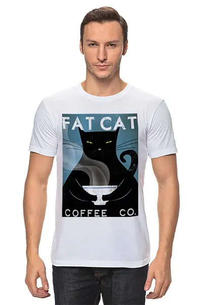 Заказать мужскую футболку в Москве. Футболка классическая Fat Cat от Pinky-Winky - готовые дизайны и нанесение принтов.