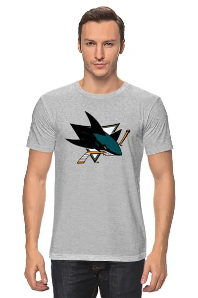 Заказать мужскую футболку в Москве. Футболка классическая San Jose Sharks / NHL USA от KinoArt - готовые дизайны и нанесение принтов.
