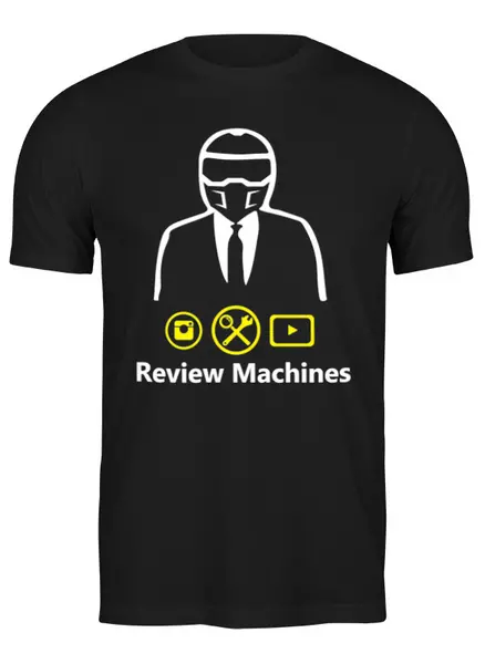 Заказать мужскую футболку в Москве. Футболка классическая Футболка 2019 Review Machines от reviewmachines@mail.ru - готовые дизайны и нанесение принтов.