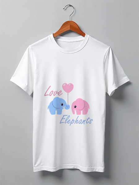 Заказать мужскую футболку в Москве. Футболка классическая Love Elephants от cogwheel - готовые дизайны и нанесение принтов.
