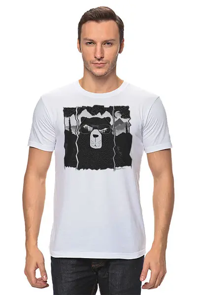 Заказать мужскую футболку в Москве. Футболка классическая Forest Police от oneredfoxstore@gmail.com - готовые дизайны и нанесение принтов.