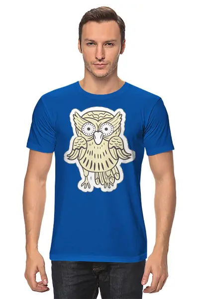 Заказать мужскую футболку в Москве. Футболка классическая Owl Here от oneredfoxstore@gmail.com - готовые дизайны и нанесение принтов.