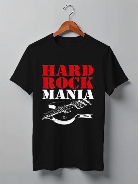 Заказать мужскую футболку в Москве. Футболка классическая Hard rock mania от Djimas Leonki - готовые дизайны и нанесение принтов.