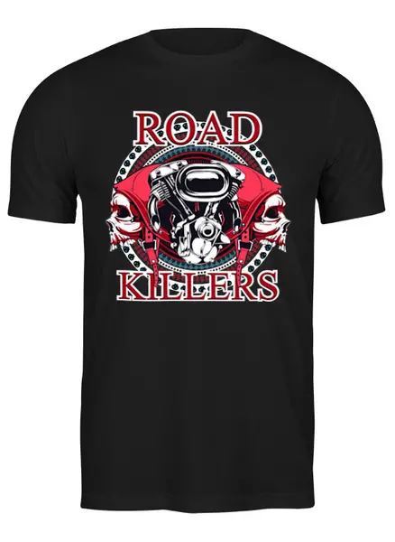 Заказать мужскую футболку в Москве. Футболка классическая Road Killers от balden - готовые дизайны и нанесение принтов.