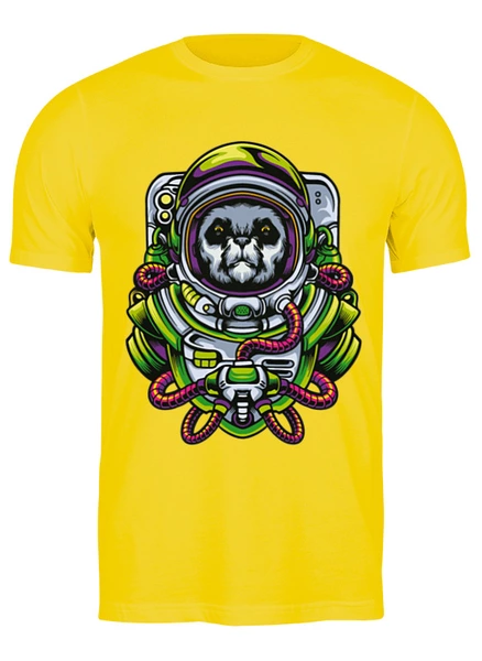 Заказать мужскую футболку в Москве. Футболка классическая Панда астронавт от Print design  - готовые дизайны и нанесение принтов.
