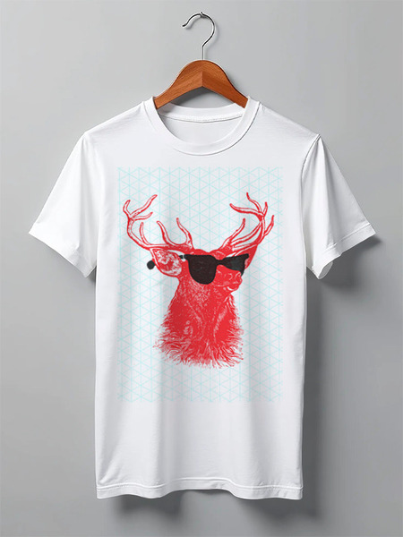 Заказать мужскую футболку в Москве. Футболка классическая Deer от хэлен - готовые дизайны и нанесение принтов.