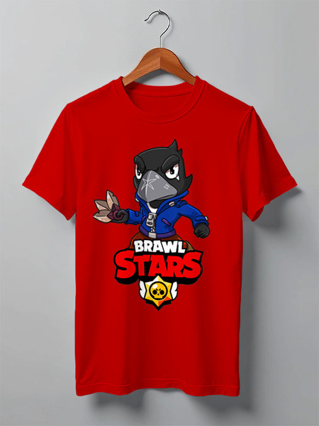 Заказать мужскую футболку в Москве. Футболка классическая BRAWL STARS CROW от geekbox - готовые дизайны и нанесение принтов.