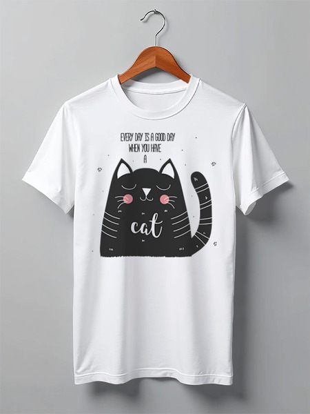 Заказать мужскую футболку в Москве. Футболка классическая Cats Here от oneredfoxstore@gmail.com - готовые дизайны и нанесение принтов.