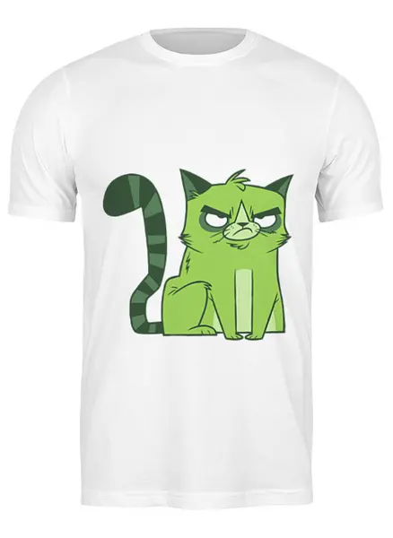 Заказать мужскую футболку в Москве. Футболка классическая Кот (Cat) от Zamula - готовые дизайны и нанесение принтов.