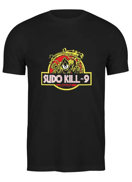 Заказать мужскую футболку в Москве. Футболка классическая SUDO KILL -9 от Иван Тужилкин - готовые дизайны и нанесение принтов.