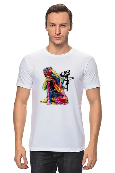 Заказать мужскую футболку в Москве. Футболка классическая Будда           от Savara - готовые дизайны и нанесение принтов.