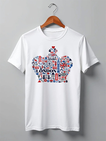Заказать мужскую футболку в Москве. Футболка классическая LONDON от CoolDesign - готовые дизайны и нанесение принтов.