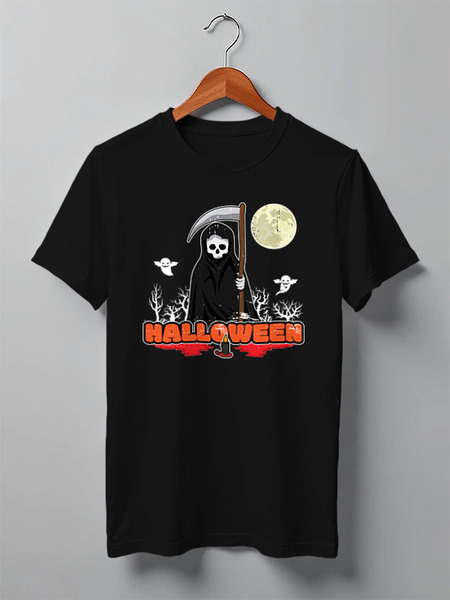 Заказать мужскую футболку в Москве. Футболка классическая Halloween dead от skynatural - готовые дизайны и нанесение принтов.