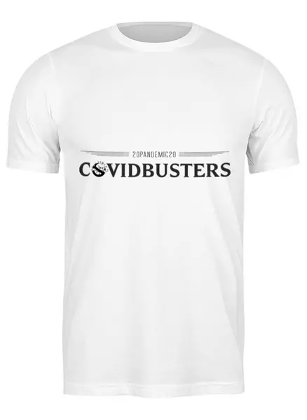 Заказать мужскую футболку в Москве. Футболка классическая Covidbusters от Рустам Юсупов - готовые дизайны и нанесение принтов.
