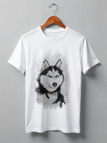 Заказать мужскую футболку в Москве. Футболка классическая Husky от Александр Яценко - готовые дизайны и нанесение принтов.